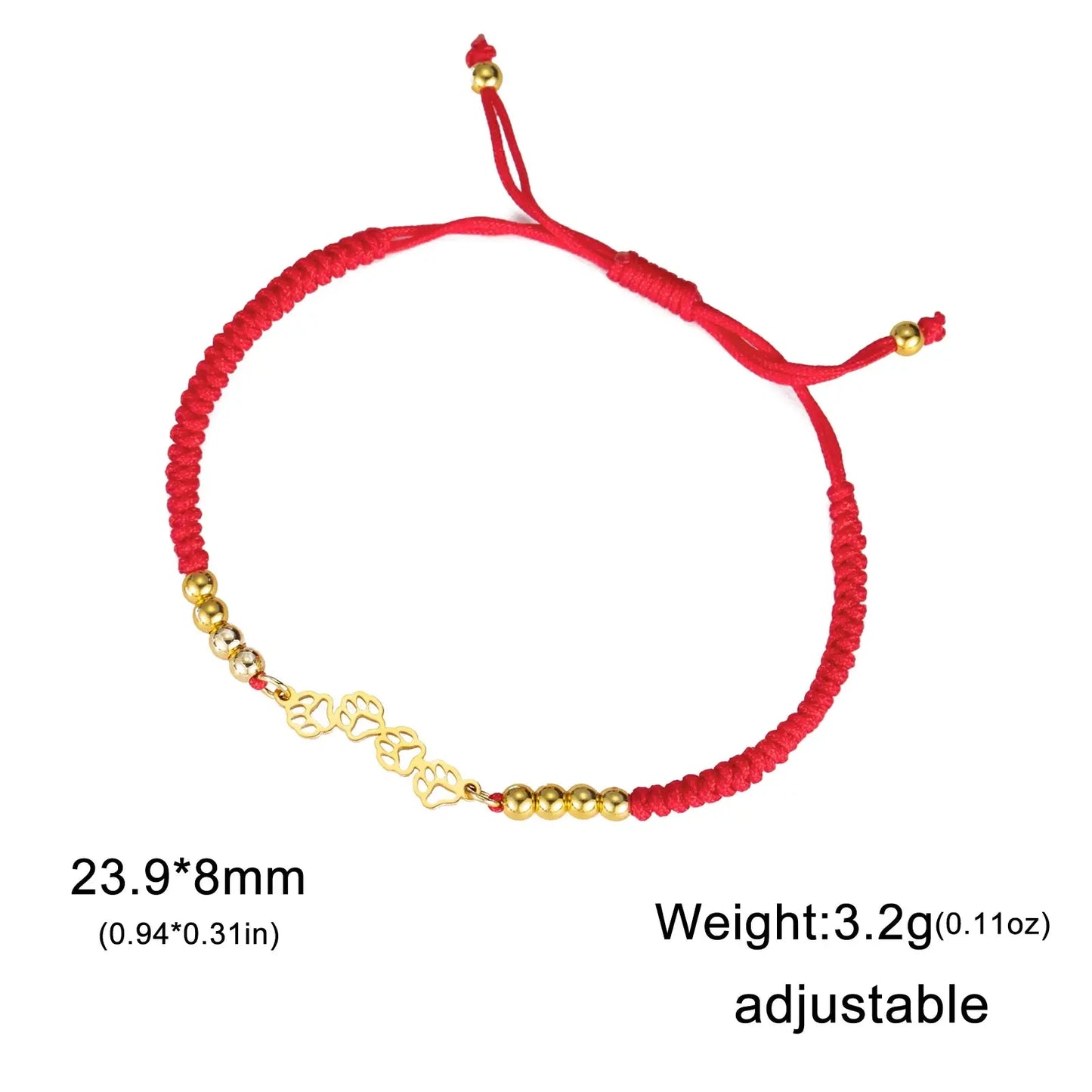 Paw Bracelet Product vendor  22.95 Animal Heroes Red-Wax-Rope-17-22-cm