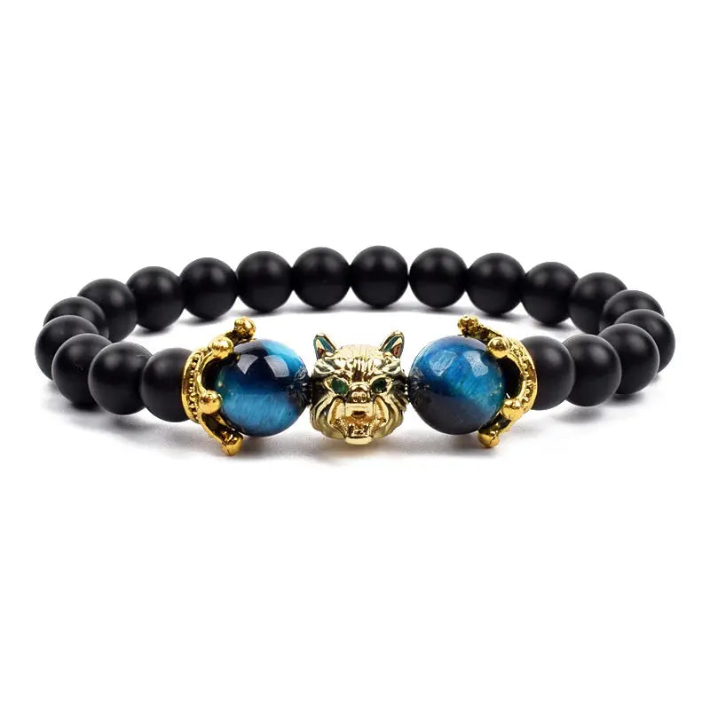 Wolf Bracelet Product vendor  22.95 Animal Heroes Blue-tiger-eye-17cm-6.7inch