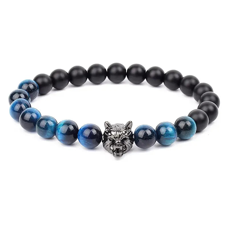 Wolf Bracelet Product vendor  22.95 Animal Heroes Blue-tiger-eye-3-21cm-8.3inch