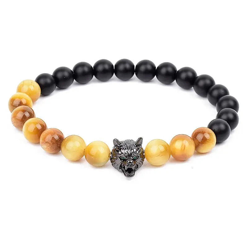 Wolf Bracelet Product vendor  22.95 Animal Heroes Gold-tiger-eye-17cm-6.7inch