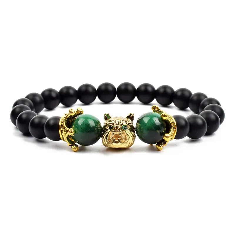 Wolf Bracelet Product vendor  22.95 Animal Heroes Green-tiger-eye-1-17cm-6.7inch