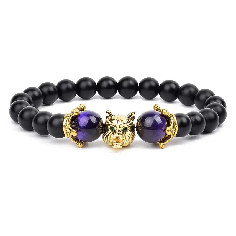 Wolf Bracelet Product vendor  22.95 Animal Heroes Purple-tiger-eye-1-17cm-6.7inch