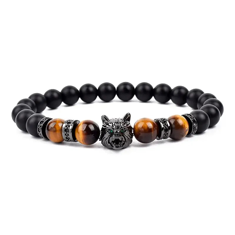 Wolf Bracelet Product vendor  22.95 Animal Heroes Yellow-tiger-eye-2-17cm-6.7inch